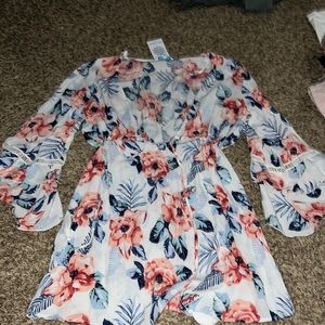 Blue island floral dress
